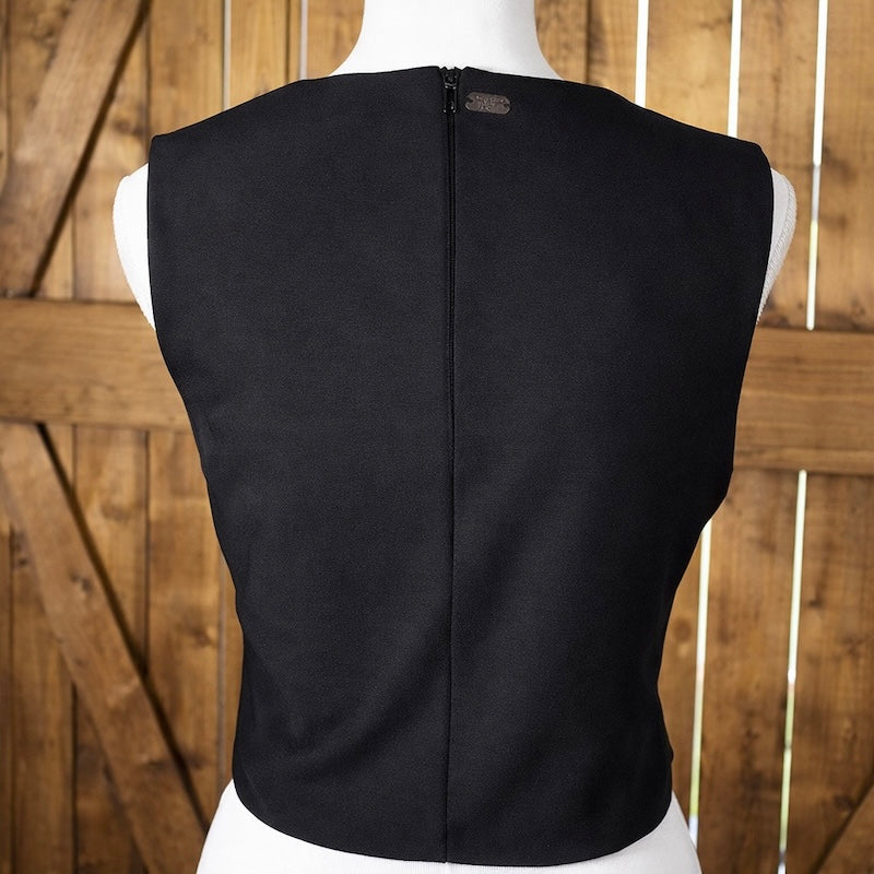 Black Square Neck Tank | Structured Sleeveless Crop Top