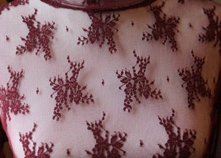 burgundy lace mesh top