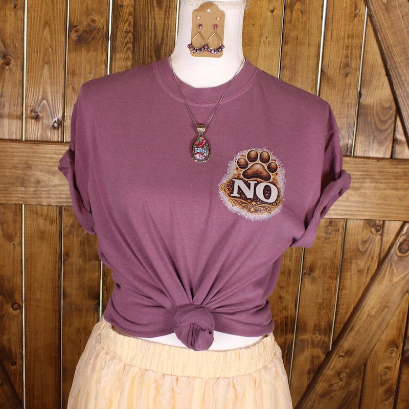 “Respectfully, No” – Cordi Tee (Plum | Comfort Colors)