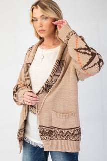 Latte Western Knit Cardigan 