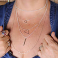 Layered Boho Necklace | Multi Layer Triangle Pendant Necklace