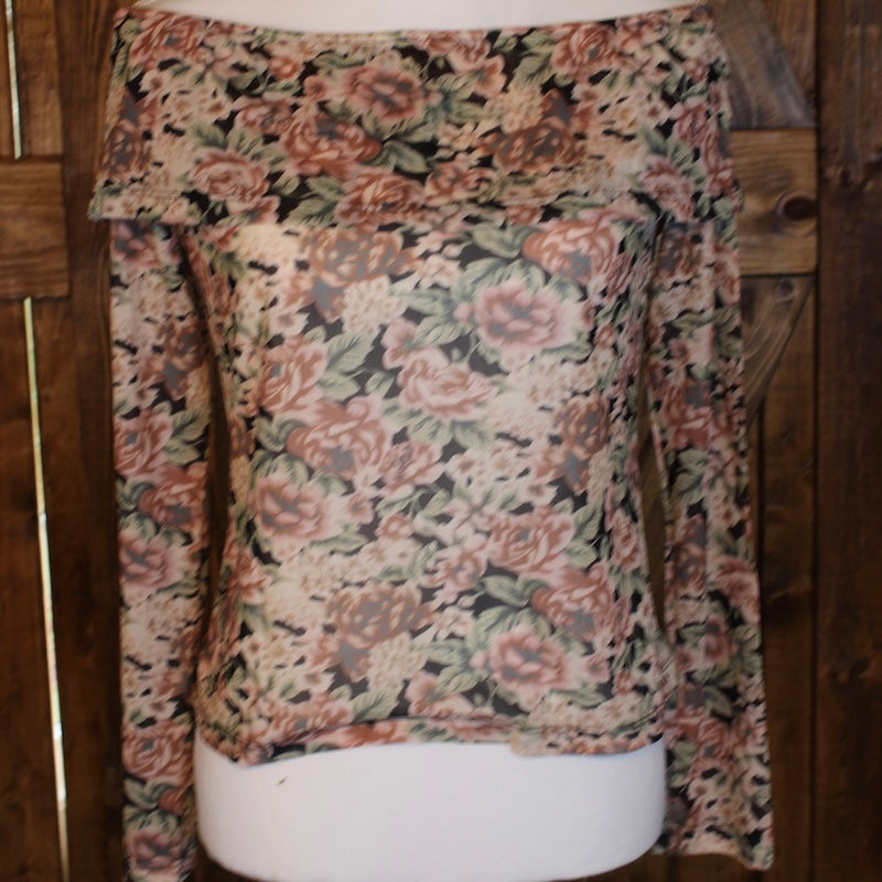 Plus Pink Floral Mock Neck Top