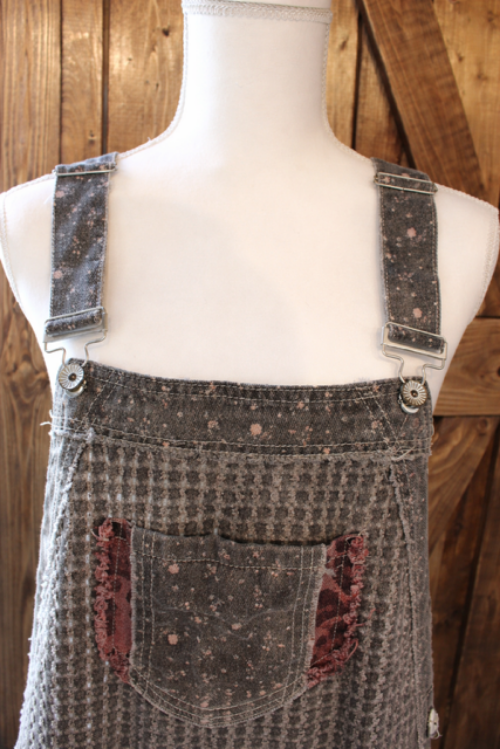 Patchwork Porch Overalls Black