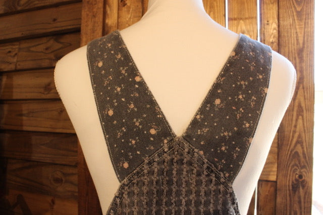 Patchwork Porch Overalls Black