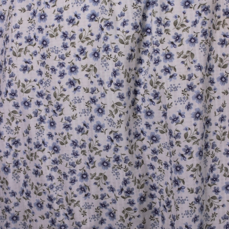 Modest Floral Midi Skirt with Pockets | Blue Boho Skirt