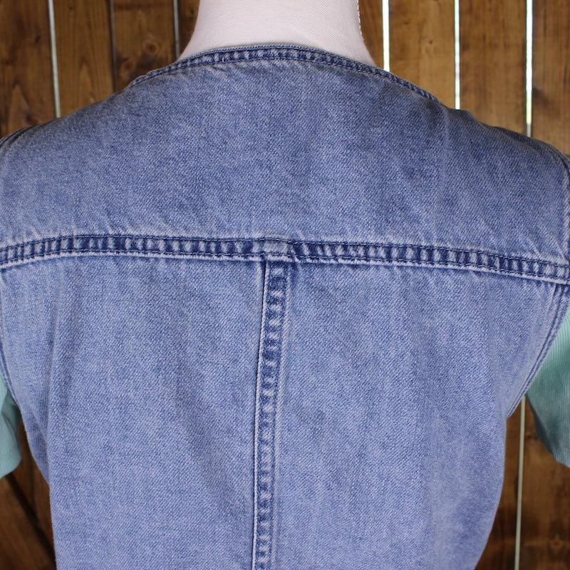 Cropped Denim Vest Top | Western Button Front Festival Top