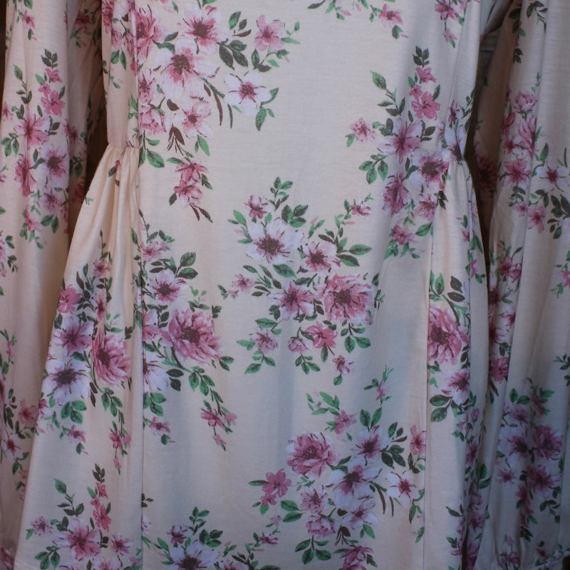 Pink Floral Pleated Blouse