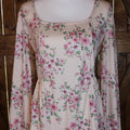 Pink Floral Pleated Blouse